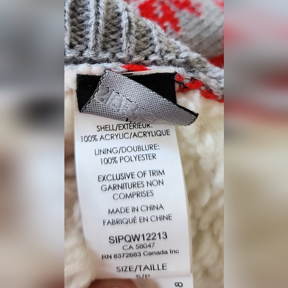 Silver Pooch Large Dog Reindeer Christmas Sherpa Lined Sweater sz Small‎ NWT - Picture 5 of 6